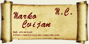 Marko Cvijan vizit kartica